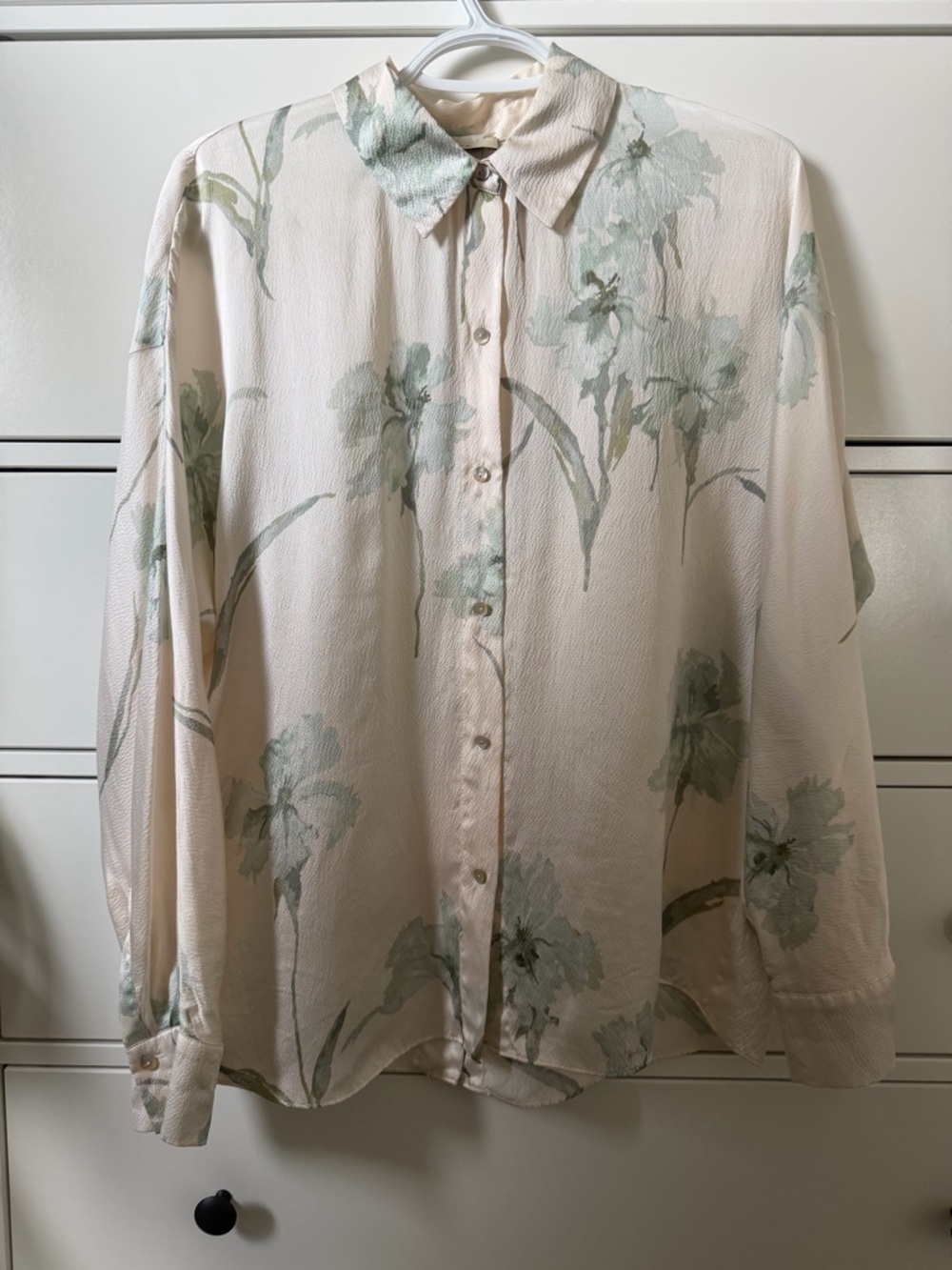 Vince Hazy Blossom Long Sleeve Button Up Shirt